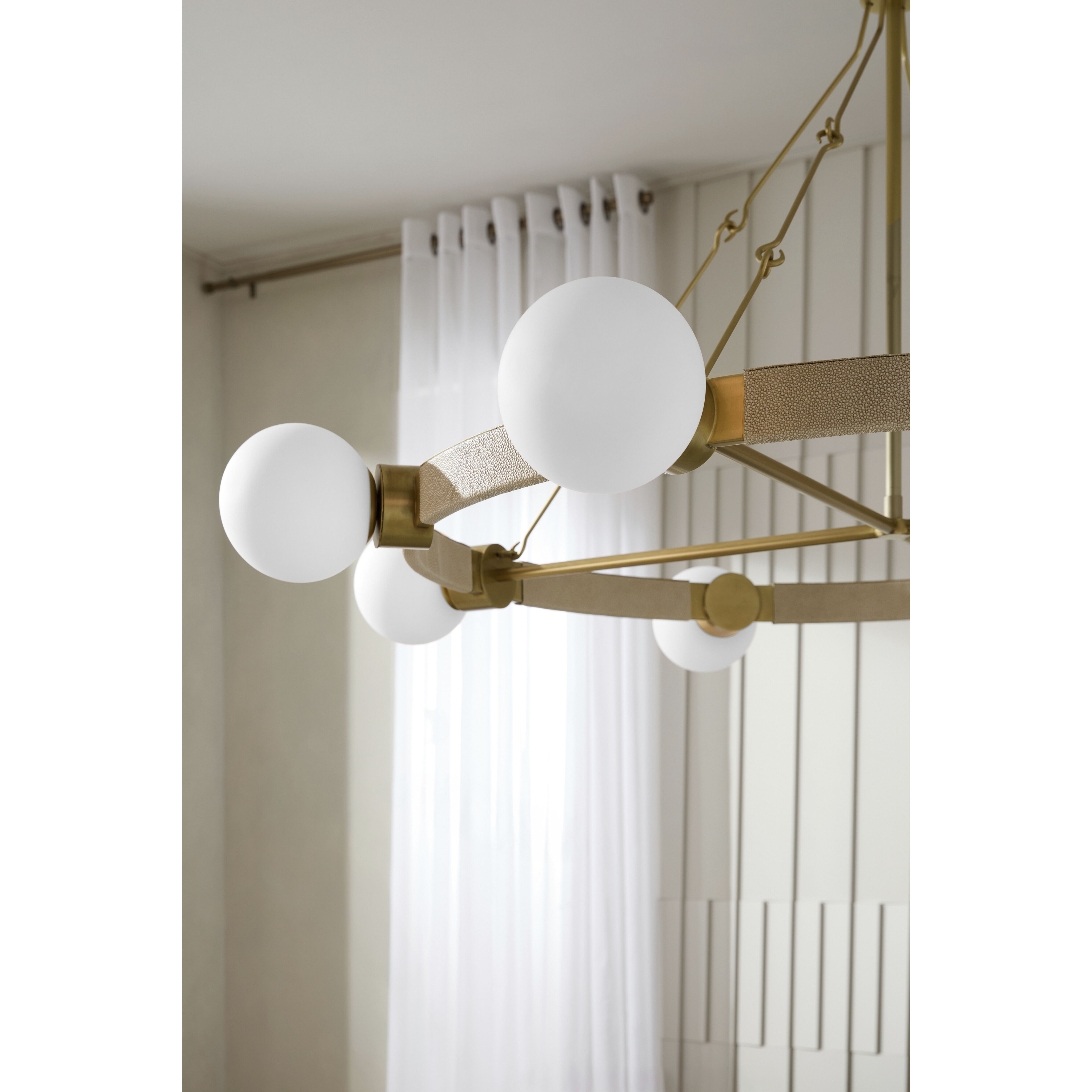 Liberty 8 Light 55.5 inch Ivory with Antique Brass Chandelier Ceiling Light